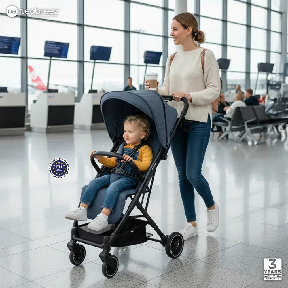 Neobreez PENTA Compact Lightweight Travel Toddler Kids Baby Stroller W/Cup Holder,Waterproof UPF 50+ Canopy 0 - 3yrs,15kg - Adenzo Comfies