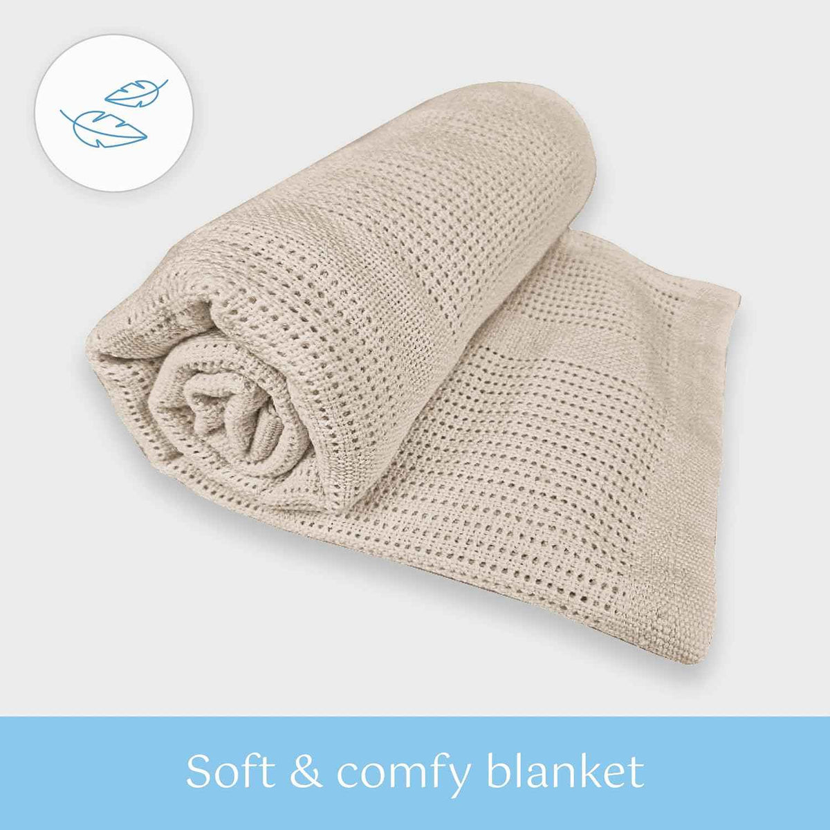 Baby Basics Cream Cellular Blanket Pram Size 100% Cotton 75x100cm NEW
