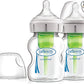 Dr. Brown's Natural Flow Anti - Colic Options+ Wide - Neck Baby Bottle, 5oz/150ml, with Level 1 Slow Flow Teat, 2 - Pack - Adenzo Comfies