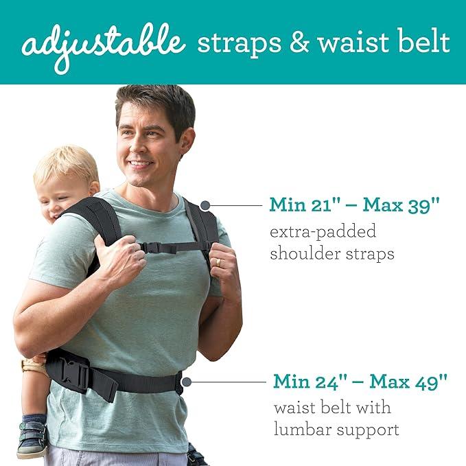 Infantino Flip 4 - in - 1 Light & Airy Convertible Baby Carrier, Adjustable, Ergonomic Babywearing, Registry Essential, Baby Carrier for Newborn to Toddler - Adenzo Comfies