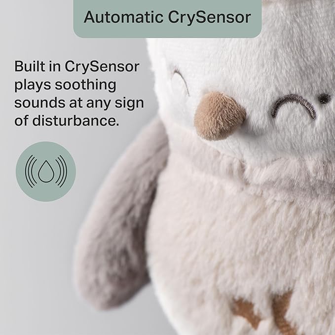 Tommee Tippee OllieOwl Deluxe Baby and Toddler Sound and Light Sleep Aid, Automatic CrySensor Soothes with 3 Natural Sounds and 3 Lullabies, Adjustable Volume, Soft Plush Fabric, USB Rechargeable - Adenzo Comfies