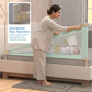 Side Bed Safety Guard for Kids | Foldable & Height Adjustable | Breathable Mesh Mint green 1.8m.