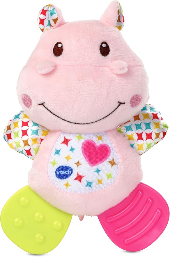 VTech My First Gift Set, Newborn Baby Toys Including Hippo Animal Plush, Baby Teether, Baby Rattle & Baby Musical Toy, 0, 6, 12 Months and Over for Boys & Girls, Pink