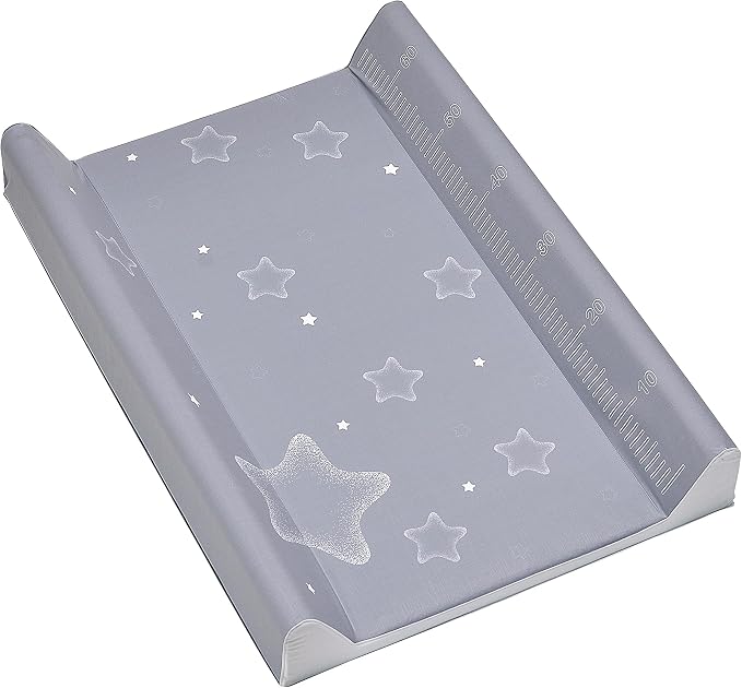 keeeper Baby Changing Mat - Fits 60cm Wide Baby Cribs, Tables, Bathtubs etc - Integrated Height Chart - Pawel White