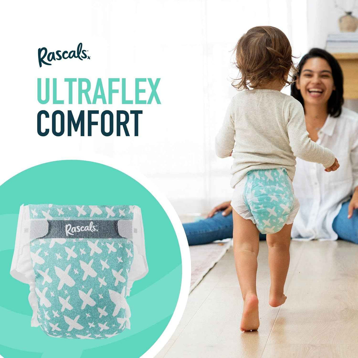 Rascals Premium Baby Diapers - Comfortable & Leak-Proof Newborn Diaper for Babies 3-5 kg - Soft & Gentle Diapers Size 1 - Pack of 54 Count. - Adenzo Comfies
