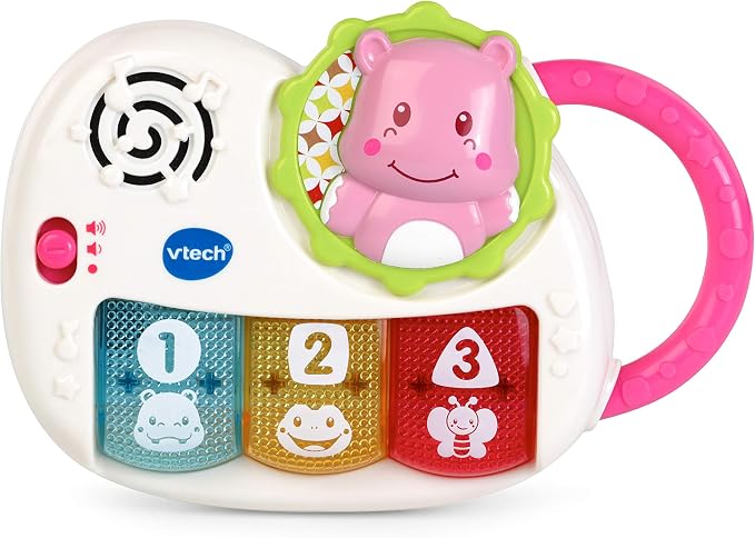 VTech My First Gift Set, Newborn Baby Toys Including Hippo Animal Plush, Baby Teether, Baby Rattle & Baby Musical Toy, 0, 6, 12 Months and Over for Boys & Girls, Pink