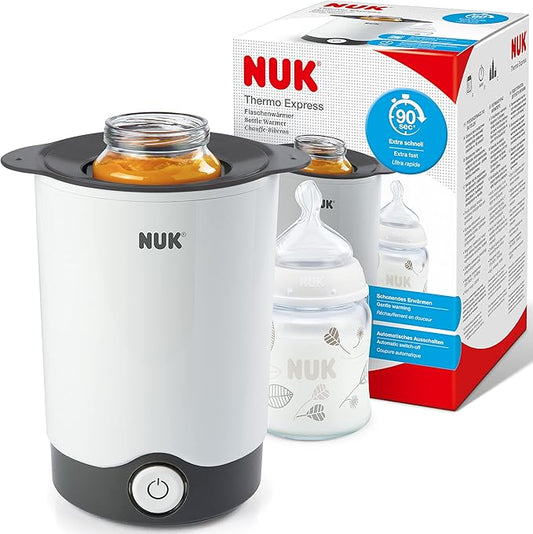 NUK Thermo Express Baby Bottle Warmer | Gently Warms Liquids & Soft Foods in 90 Seconds | Auto Switch Off | Lift - Out Basket for Easy Removal | UK 3 Pin Plug - Adenzo Comfies