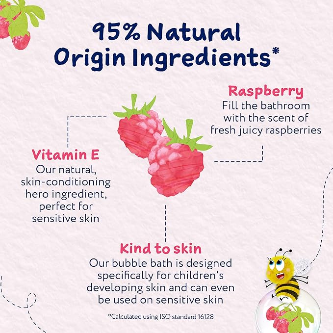Childs Farm Kids Bubble Bath, Raspberry | Gently Cleanses & Soothes | Suitable for Dry, Sensitive Skin, 500ml