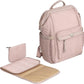 The Moon Brand Elisa Diaper Backpack, Waterproof, Multiple Pockets, Changing Mattress, Stroller Straps, Secure Key Chain. Thermal Pockets. Padded Shoulder Straps. Extra Spacious.Travel - Pink - Adenzo Comfies