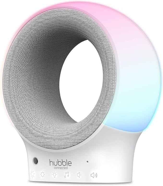 Hubble Eclipse Smart Baby Audio Monitor & Soother with 7-Colour Night Light, Speaker with Calming Music & Sleep Tracks, Room Temperature Sensor, Sleep Trainer with Wi-Fi connectivity.