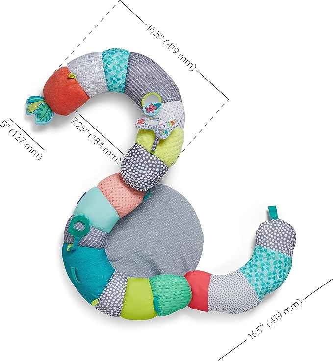 Infantino 2-in-1 Tummy Time & Seated Support - Pillow Support for Newborns and Older Babies, with Detachable Support Pillow and Toys, for Development of Strong Head and Neck Muscles