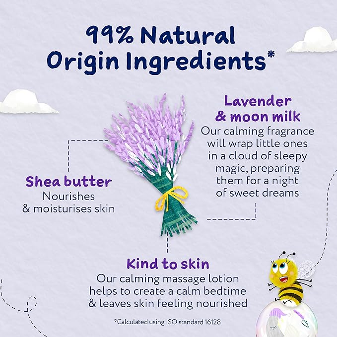 Childs Farm SlumberTime Sleep Calming Massage Lotion, Lavender & Moon Milk | Soothing & Hydrating | Suitable for Newborns with Dry, Sensitive Skin, 150ml - Adenzo Comfies