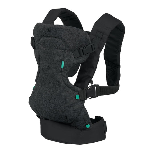 Infantino Flip 4 - in - 1 Convertible Baby Carrier, Adjustable, Ergonomic Babywearing, Registry Essential, Baby Carrier for Newborn to Toddler, Black - Adenzo Comfies
