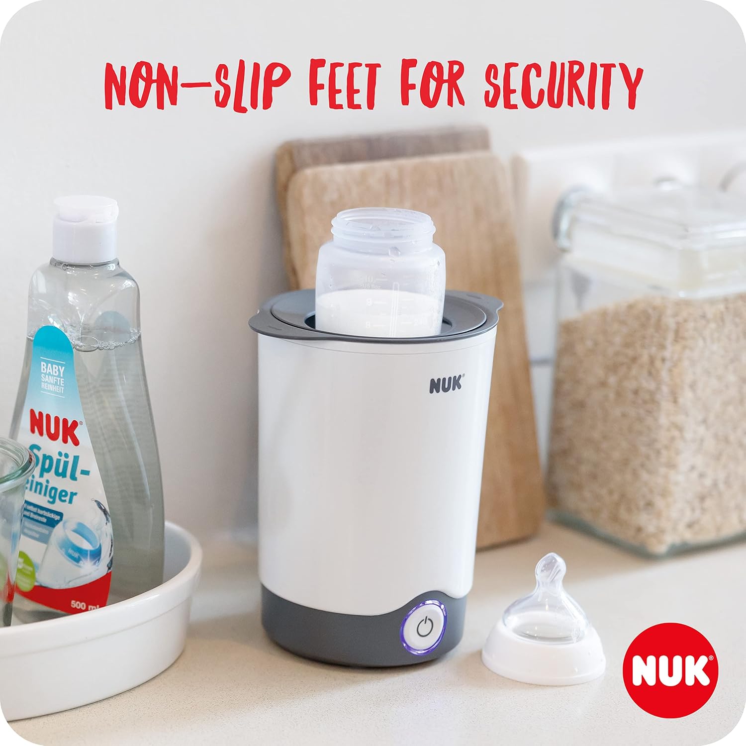NUK Thermo Express Baby Bottle Warmer | Gently Warms Liquids & Soft Foods in 90 Seconds | Auto Switch Off | Lift - Out Basket for Easy Removal | UK 3 Pin Plug - Adenzo Comfies