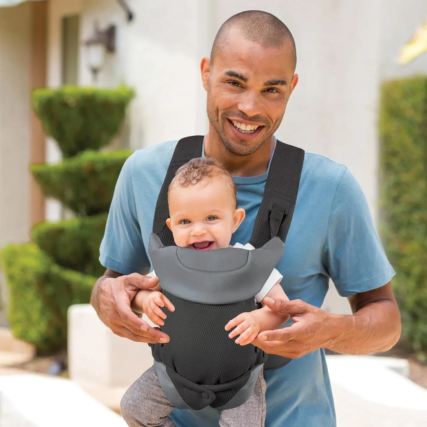 Infantino Flip 4 - in - 1 Light & Airy Convertible Baby Carrier, Adjustable, Ergonomic Babywearing, Registry Essential, Baby Carrier for Newborn to Toddler - Adenzo Comfies