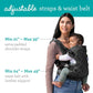 Infantino Flip 4 - in - 1 Convertible Baby Carrier, Adjustable, Ergonomic Hands Free Babywearing, Registry Essential, Carrier for Newborn to Toddler, Black & Gray Leopard - Adenzo Comfies