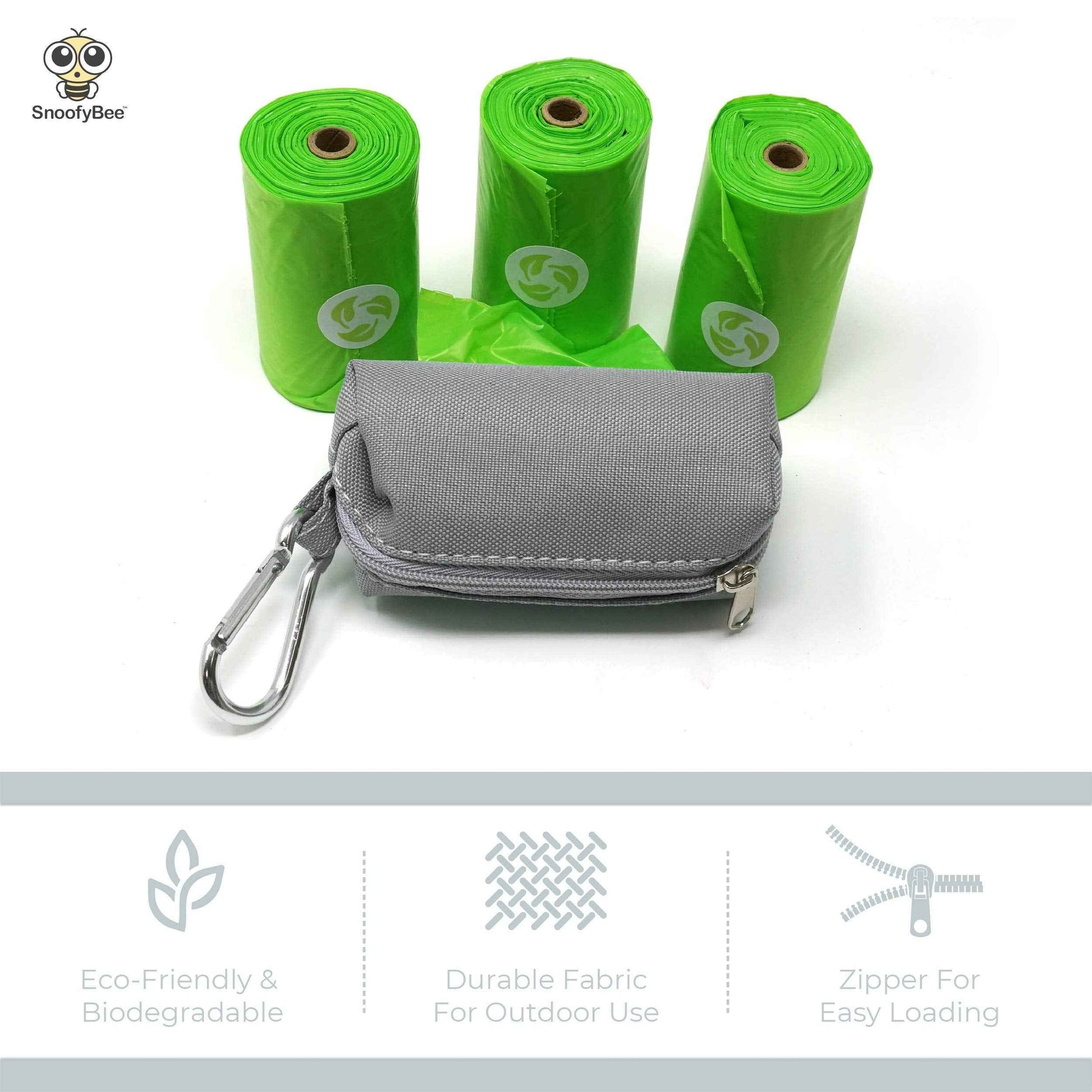 Earth Friendly Diaper Baggy Dispenser with 80 OXO-Degradable Bags with Cardboard Recyclable Core (Grey) - Adenzo Comfies