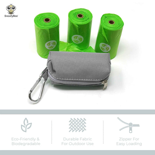 Earth Friendly Diaper Baggy Dispenser with 80 OXO-Degradable Bags with Cardboard Recyclable Core (Grey) - Adenzo Comfies