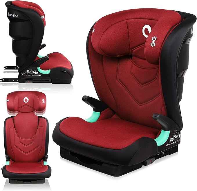 LIONELO Child Car Seat Neal I-Size from 3 to 12 Years (Group 2/3,100 to 150 cm) ISOFIX or Car Safety Belt Installation, Adjustable Headrest, Side Impact Protection, Armrests