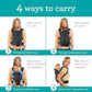 Infantino Flip 4 - in - 1 Light & Airy Convertible Baby Carrier, Adjustable, Ergonomic Babywearing, Registry Essential, Baby Carrier for Newborn to Toddler - Adenzo Comfies
