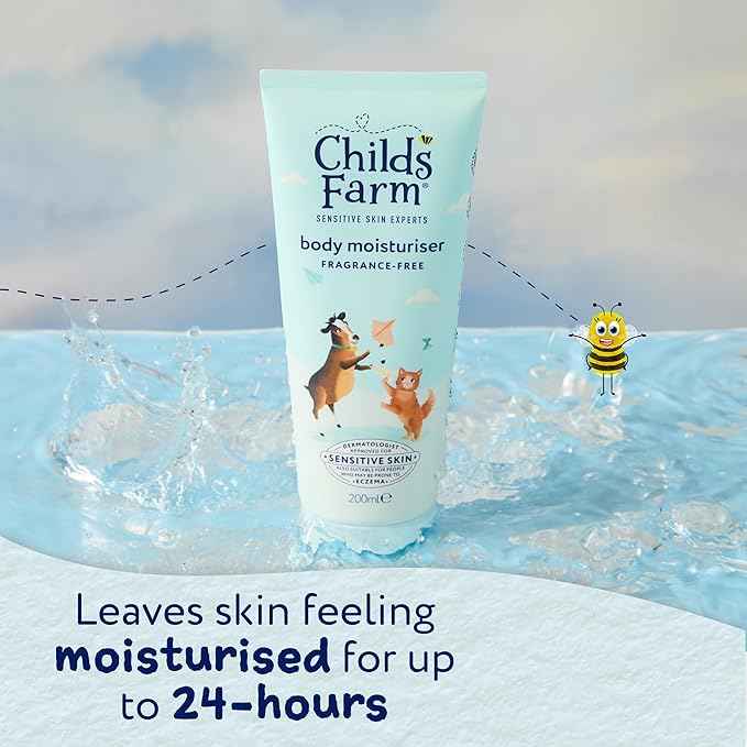 Childs Farm Kids Moisturiser, Fragrance Free | Soothing, Moisturising & Hydrating | Suitable for Dry, Sensitive Skin, 200ml