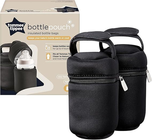 Tommee Tippee Bottle Bags - Portable Insulated Carriers for Closer to Nature Baby Bottles, Pack of 2 for Convenient On - the - Go Feeding - Adenzo Comfies