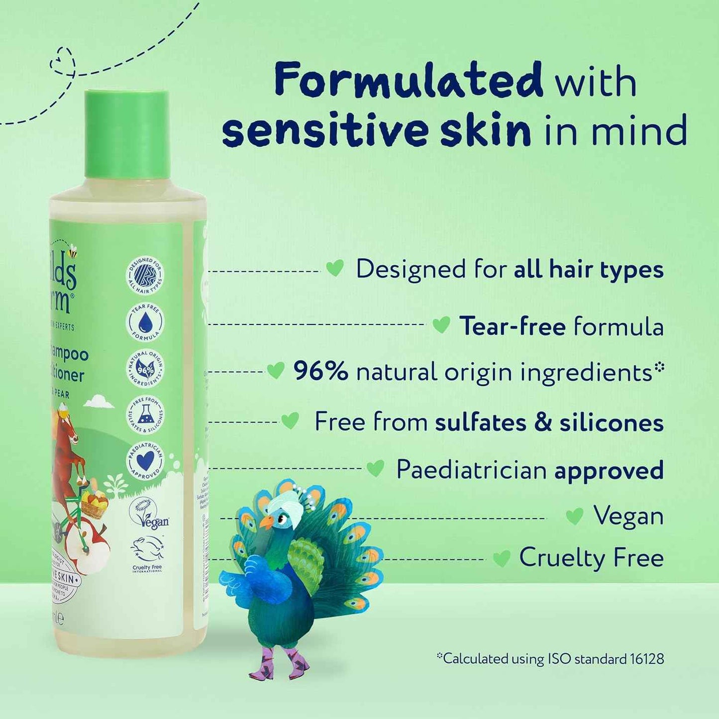 Childs Farm 2 in 1 Hair Shampoo and Conditioner, Gentle Tear Free, Apple and Pear Fragrance, Children, Kids, Baby, 250ml