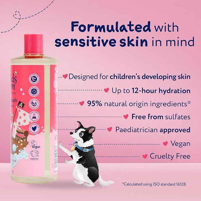 Childs Farm Kids Bubble Bath, Raspberry | Gently Cleanses & Soothes | Suitable for Dry, Sensitive Skin, 500ml