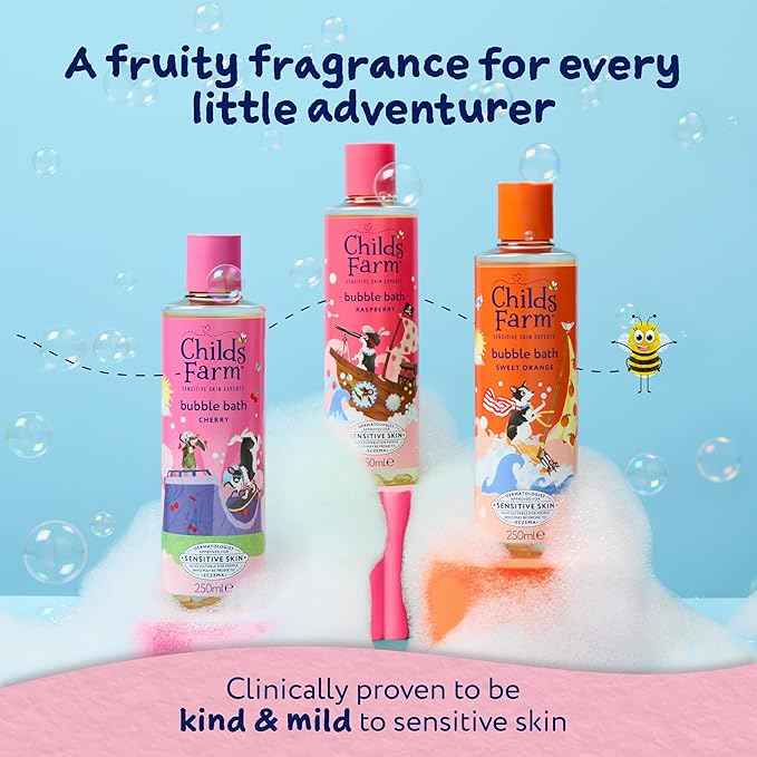 Childs Farm Kids Bubble Bath, Raspberry | Gently Cleanses & Soothes | Suitable for Dry, Sensitive Skin, 500ml