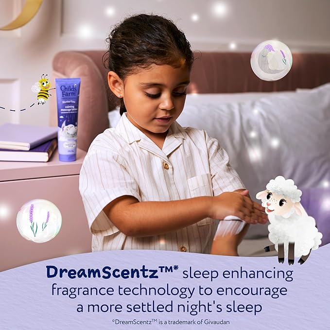 Childs Farm SlumberTime Sleep Calming Massage Lotion, Lavender & Moon Milk | Soothing & Hydrating | Suitable for Newborns with Dry, Sensitive Skin, 150ml - Adenzo Comfies