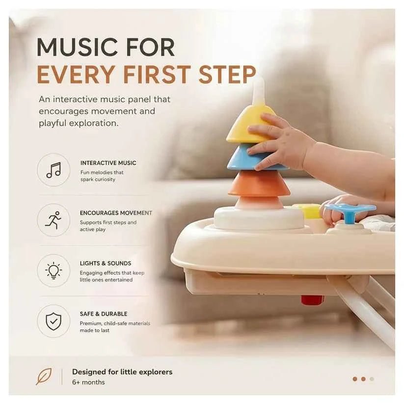 Neobreez Tredo Baby Walker (Brown/Beige). - Adenzo Comfies