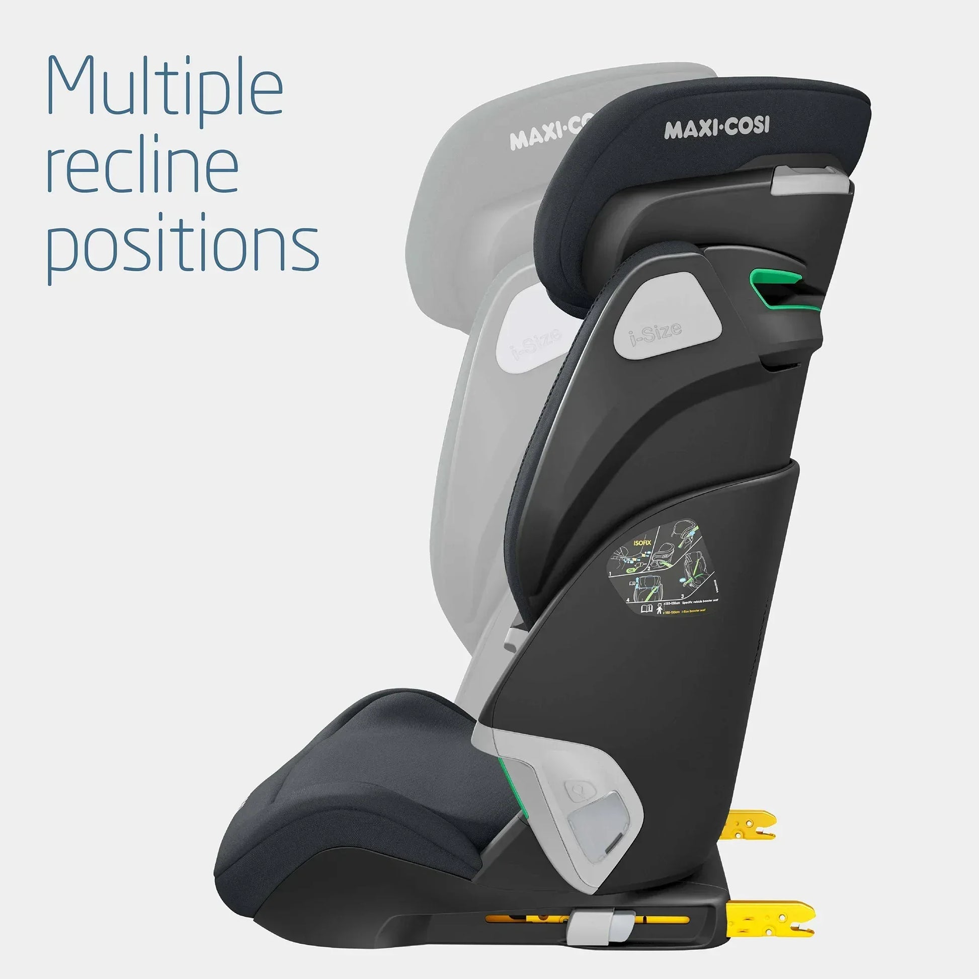 Maxi - Cosi Kore Pro I - Size car seat Authentic Graphite - premium, i - Size compliant high - back booster (100–150 cm, approx. 3.5 to 12 years) designed for independent buckling with a unique ClickAssist light that illuminates the buckle. - Adenzo Comfies