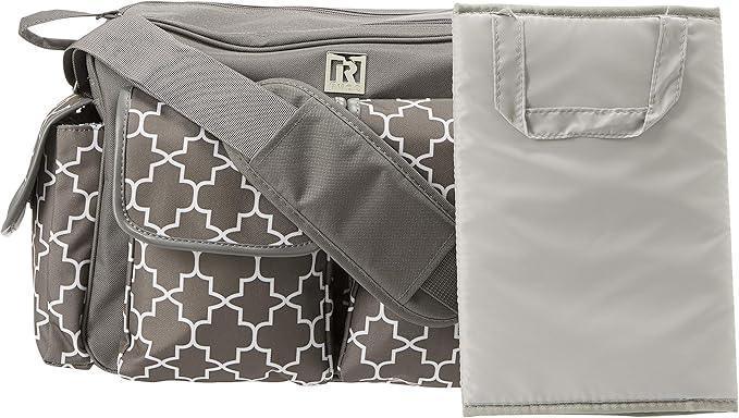 Ryco Willow Nursery Bag – Stylish Multi - Pocket Baby Diaper Bag, Grey (Model RR14 - 8437) - Adenzo Comfies