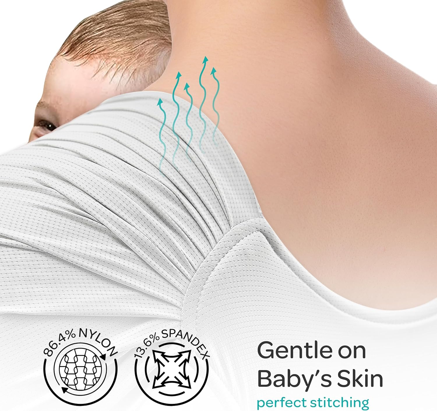 The Moon Brand KaryGo baby Sling Wrap Carrier – Soft, Breathable,Baby Carrier for Newborns & Infants (3.2 - 9 kg) – Hands - Free, Adjustable, Comfortable, and Versatile for Nursing - Mid Grey - Adenzo Comfies