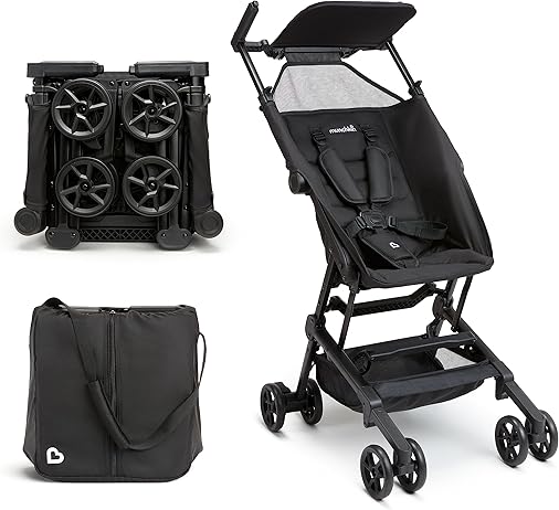 Munchkin Sparrow Travel Stroller for Babies and Toddlers, Ultra Compact and Lightweight, Ideal for Air Travel and Daily Car Commutes, Black - Adenzo Comfies