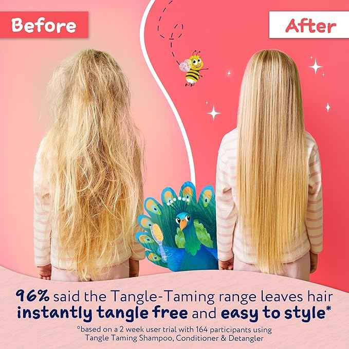 Childs Farm Tangle Taming Conditioner, Straight or Wavy Hair, Gentle, Tear Free, Strawberry and Mint, Kids, Baby, 250ml