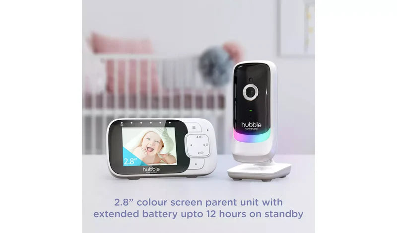 Hubble Nursery View Glow – 2.8” Smart Baby Monitor with Night Light & Remote Camera Control