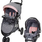 Baby Trend Skyline 35 Travel System – Infant Car Seat and Stroller Combo with Adjustable Canopy, Lightweight Frame, and Easy - Fold Design – Pink - Adenzo Comfies