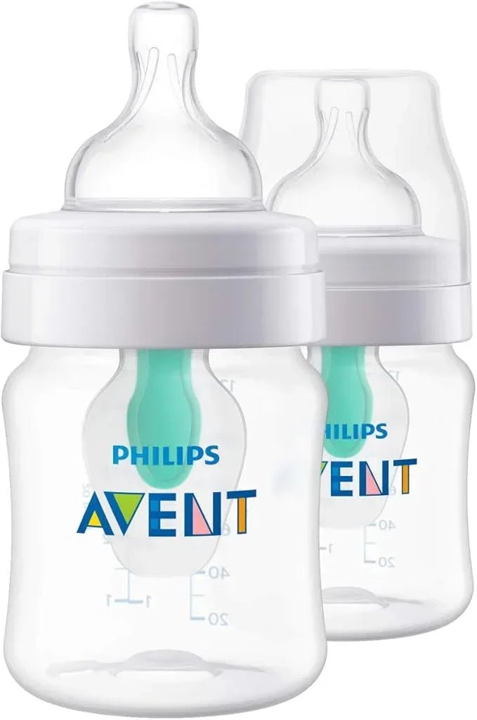 AVENT Philips Anti - Colic Baby Bottle with AirFree 4oz, 2pk, SCF400/24,Clear - Adenzo Comfies