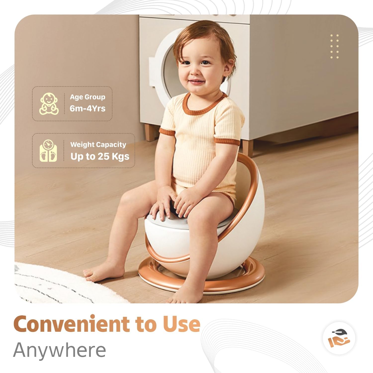 Oddler Potty Training Toilet – Portable Kids Potty Chair with Soft PU Seat Cushion, Removable Bowl, Anti-Slip Base & Ergonomic Design for Home & Travel - Adenzo Comfies