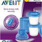 Philips Avent Breast Milk Storage Containers with Secure Lids – BPA-Free Stackable Milk Storage Cups, 180ml, 10-Pack (SCF618/10)