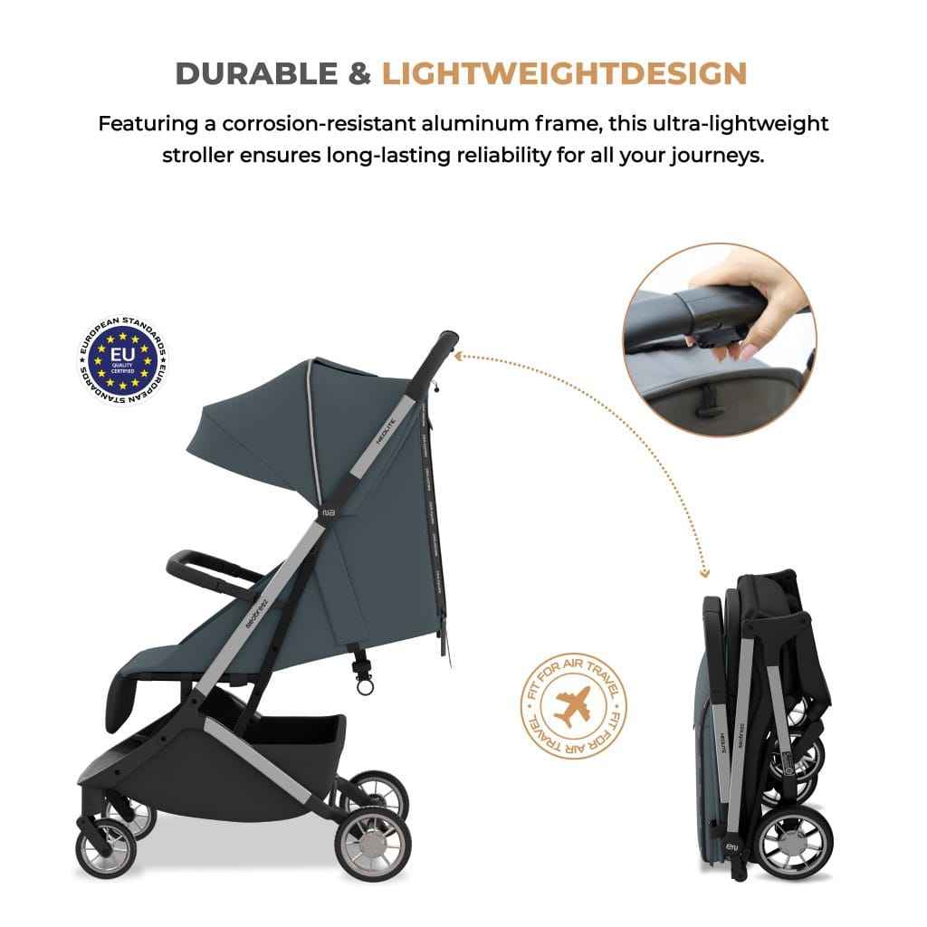 Neobreez NEOLITE Ultra-Compact Lightweight Cabin-Approved Travel Baby Toddler Stroller|Quick Compact One-Hand Fold Pushchair,UPF 50+ Canopy,Gift Bag|0-4yrs,22kg. - Adenzo Comfies