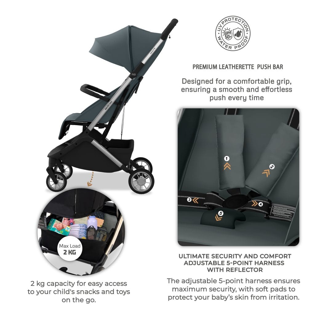 Neobreez NEOLITE Ultra-Compact Lightweight Cabin-Approved Travel Baby Toddler Stroller|Quick Compact One-Hand Fold Pushchair,UPF 50+ Canopy,Gift Bag|0-4yrs,22kg. - Adenzo Comfies