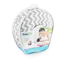 Babyjem Breastfeeding and Support Pillow, Grey, 0+ Months, Ergonomic Nursing Cushion, Multi-Use Support for Feeding, Tummy Time & Sitting, Soft & Washable