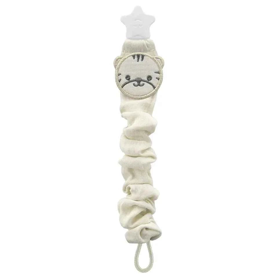 Babyjem Pacifier Hanger, Raw Silk Muslin Strap, 0+ Months, Lightweight Pacifier Clip, BPA - Free, Safe & Stylish Baby Accessory - Adenzo Comfies