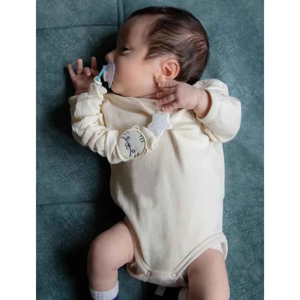 Babyjem Pacifier Hanger, Raw Silk Muslin Strap, 0+ Months, Lightweight Pacifier Clip, BPA - Free, Safe & Stylish Baby Accessory - Adenzo Comfies
