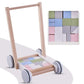 Baybee 2 in 1 Wooden Baby Learning Toy Activity Walker for Kids, Wooden Toy Cart Cum Walker for Kids with 20 Pcs Wooden Block for Kids, Push & Pull Along Toys for Kids Indoor & Outdoor - Adenzo Comfies