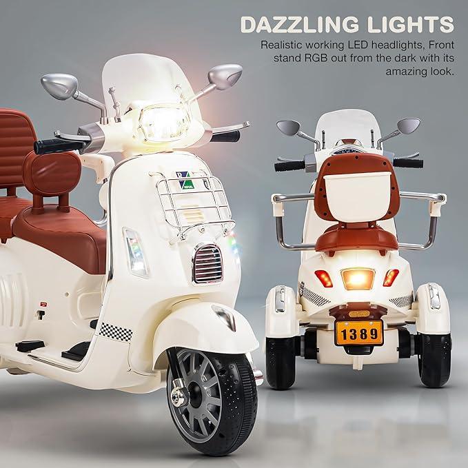 Baybee ScootStar Battery Operated Bike for Kids | Ride on Toy Kids Bike with Dual Seat, Bluetooth, USB & Storage | Baby Bike with Music & Light | Electric Bike to Drive 1 to 3 Years - Adenzo Comfies