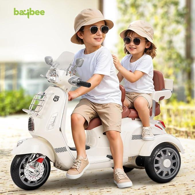 Baybee ScootStar Battery Operated Bike for Kids | Ride on Toy Kids Bike with Dual Seat, Bluetooth, USB & Storage | Baby Bike with Music & Light | Electric Bike to Drive 1 to 3 Years - Adenzo Comfies