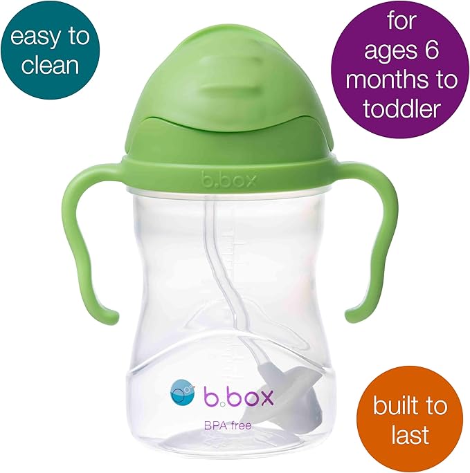 B.box Anti-Colic Weighted Straw Sippy Cup - Leak-Proof Baby Training Cup - 240ml